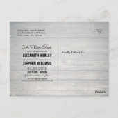 の結婚写真はシャンパングラスウッドの日付を保存 ポストカード (裏面)