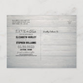 の結婚写真はシャンパングラスウッドの日付を保存 ポストカード (裏面)