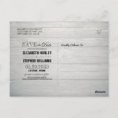 の結婚写真はシャンパングラスウッドの日付を保存 ポストカード (裏面)