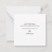 の結婚写真は手書き入力に感謝エレガント ノートカード (裏面)