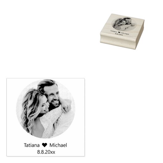 の結婚写真は日付を保存 ラバースタンプ (押印)