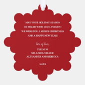 の結婚写真はPlaid Plaid Christmas オーナメントカード (裏面)