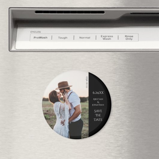 の結婚写真エレガントマグネットの日付の保存 マグネット (インサイチュ (食洗機))