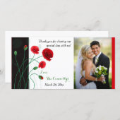 の結婚写真カード | 赤いケシ サンキューカード (正面/裏面)