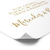 の結婚写真ゲスト金ゴールド書エレガント跡サイン ポスター (角)