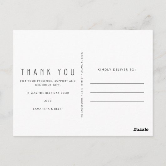 の結婚写真コラージュありがとうござ空白のう ポストカード (裏面)