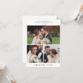 の結婚写真コラージュありがモダンとう カード (正面/裏面インサイチュ)