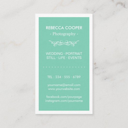 の結婚写真コラージュエレガントクリーン 名刺 (裏面)