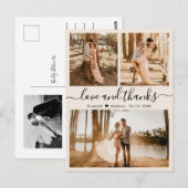 の結婚写真コラージュ愛と感謝していありがとうポー ポストカード (正面/裏面)