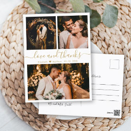 の結婚写真コラージュ愛と感謝していありがとうポー ポストカード