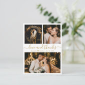 の結婚写真コラージュ愛と感謝していありがとうポー ポストカード (スタンド正面)