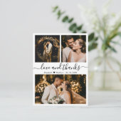 の結婚写真コラージュ愛と感謝していありがとう ポストカード (スタンド正面)