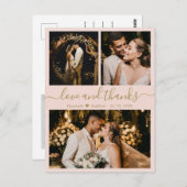 の結婚写真コラージュ愛と感謝していありがとう ポストカード (正面/裏面)