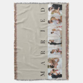 の結婚写真コラージュ結婚したナチュラル7写真 スローブランケット (正面縦)