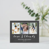 の結婚写真コラージュ | チャコールラブ感謝してい& ポストカード (スタンド正面)
