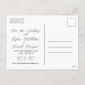 の結婚写真シンプルの白い日付を保存 シーズンポストカード (裏面)