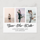 の結婚写真シンプルの白い日付を保存 シーズンポストカード (正面)