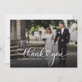 の結婚写真スエレガントクリプトフォントサンキューカード サンキューカード (正面)