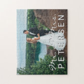 の結婚写真タイポグラフィ名 ジグソーパズル (縦)