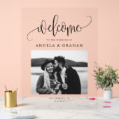 の結婚写真デザインと黒い書かわいらし跡 アクリルサイン (ウェディング)