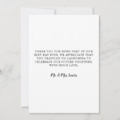 の結婚写真モダンハートSwashスクリプトV サンキューカード (裏面)
