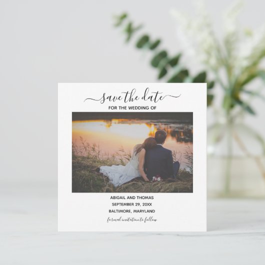 の結婚写真モダン書記日付の保存 (スタンド正面)