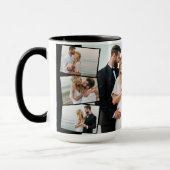 の結婚写真モンタージュとZigZagフォトストリップ マグカップ (左)