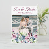 の結婚写真ラヴとカー感謝していドのネイビーブルーワイン 招待状 (スタンド正面)