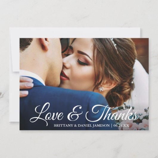の結婚写真ラヴ感謝していBride & Groom Card サンキューカード (正面)