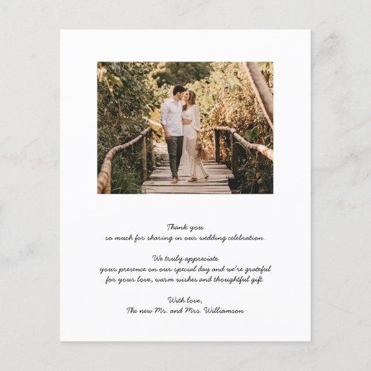 の結婚写真予算サンキューカード (裏面)