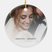 の結婚写真初めてのクリスマス セラミックオーナメント (裏面)