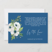 の結婚写真前面 |青い白のフローラ戻る サンキューカード (裏面)
