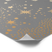 の結婚写真天空の明るい灰色の星月 ポスター (角)