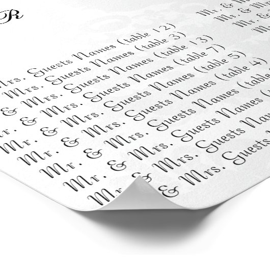 の結婚写真座席表 ポスター (角)