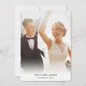 の結婚写真感謝してい金ゴールドグリッターモダンメッセージ 招待状 (裏面)