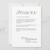 の結婚写真懐かしいタイプの愛と感謝 サンキューカード (裏面)