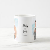 の結婚写真手書きスクリプト コーヒーマグカップ (中央)