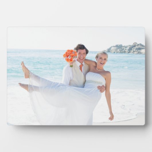 の結婚写真組み込みEasel Tabletop フォトプラーク (正面)