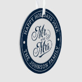 の結婚写真脚本のエレガント新婚 オーナメント (正面)