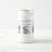 の結婚写真記念日の贈り物 – パーソナライズされた ビールジョッキ (中央)
