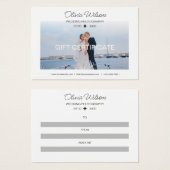 の結婚写真贈答証 (正面&裏面)