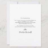 の結婚写真集モダンサンキューカード (裏面)