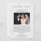 の結婚写真 – ありがとう – 白黒と金ゴールド 招待状 (正面)