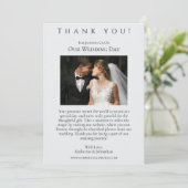 の結婚写真 – ありがとう – 白黒と金ゴールド 招待状 (スタンド正面)