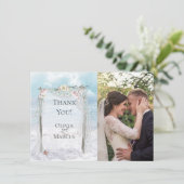 の結婚写真 |エレガントビーチ流木アーバー サンキューカード (スタンド正面)