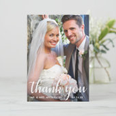 の結婚写真 |スクリプトモダンサンキューカード 招待状 (スタンド正面)