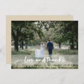 の結婚写真 モダン|おスタイリッシュ客様の感謝してい愛 サンキューカード (正面/裏面)