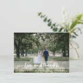 の結婚写真 モダン|おスタイリッシュ客様の感謝してい愛 サンキューカード (スタンド正面)