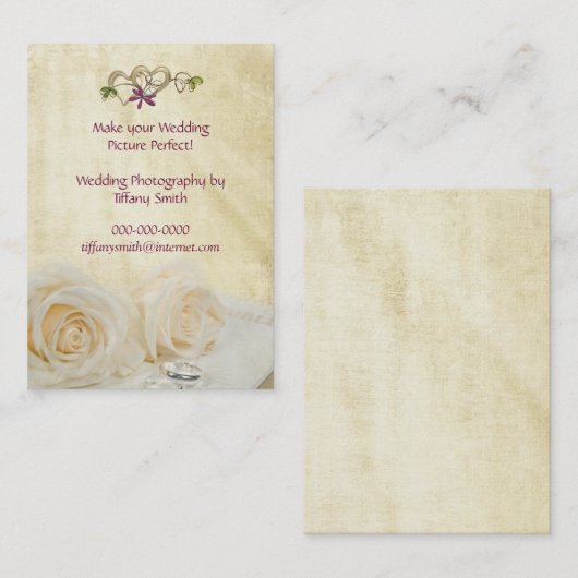 の結婚写真 名刺 (正面/裏面)
