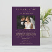 の結婚写真 – 感謝の紫と金ゴールド 招待状 (スタンド正面)